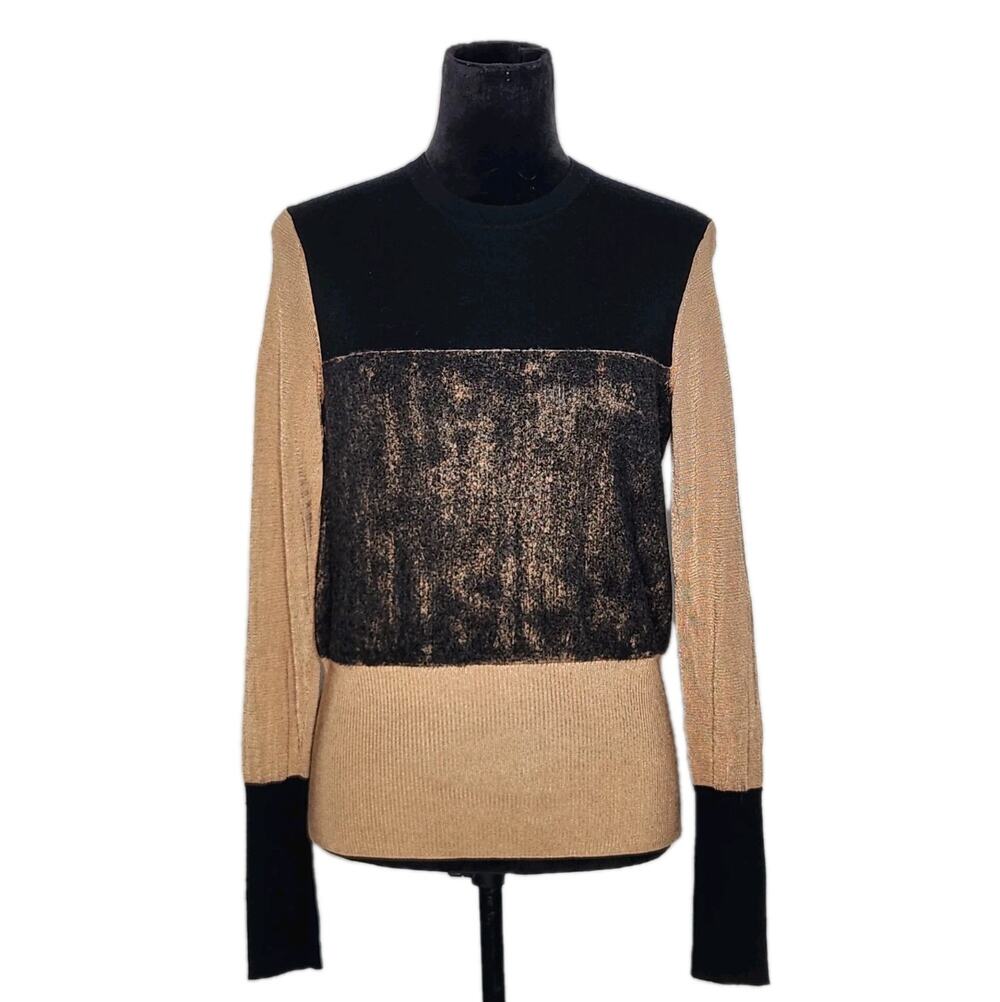 Rag & Bone Women's Merino Knit Sweater Marissa Mixed Media Colorblock Small